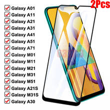 Protector de pantalla de vidrio 999D para móvil, cubierta completa para Samsung Galaxy A01, A11, A21, A31, A41, A51, A71, M01, 11, M21, M31, M51, A30, A50, 2 unidades 2024 - compra barato