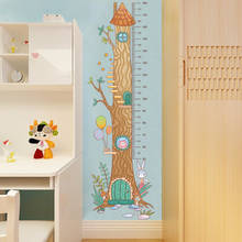 Desenhos animados jardim de infância decoração de parede quarto árvore bebê medição altura adesivos de parede auto-adesivo crianças decoração do quarto mural 2024 - compre barato