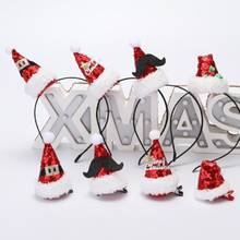 Tiara com lantejoulas e lantejoulas, chapéu de natal para decoração de festa e festival 2024 - compre barato