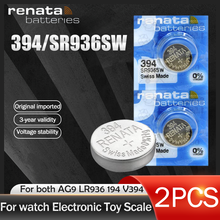 2 шт./лот Renata 394 100% оригинальный фирменный Новый аккумулятор для часов с оксидом серебра, долговечный SR936SW 936 1,55 в, кнопочные батарейки для монет 2024 - купить недорого