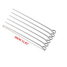 6/10/12pcs 30cm 11.81" Metal BBQ Sticks Barbecue Shish Kabob Skewer Set Round Grill Needle Outdoor Camping Reusable Accessories 2024 - buy cheap