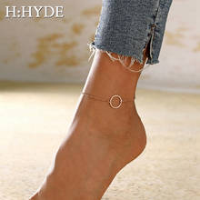 H:HYDE Geometric Anklets Big Circle For Women Foot Accessories Summer Beach Barefoot Sandals Bracelet Ankle on the leg Female 2024 - buy cheap