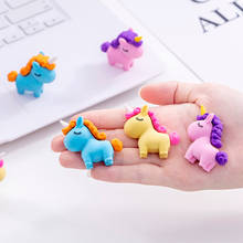 100 pcs/pack Slightly Fat Unicorn Eraser Rubber Eraser Primary Student Prizes Promotional Gift Stationery 2024 - buy cheap