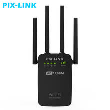 PIXLINK-repetidor WIFI AC1200, punto de acceso inalámbrico, extensor de rango de 1200Mbps, amplificador de señal WiFi, 4 antenas externas, AC05 2024 - compra barato