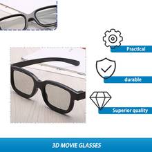 Универсальные пассивные круглые 3D поляризованные очки для фильмов унисекс ABS оправа стерео не мигает для 3D ТВ кинотеатров 2024 - купить недорого