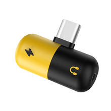 Адаптер разъема для наушников Type-C-3,5 мм 2 в 1 USB C аудио кабель конвертер зарядный сплиттер для наушников адаптер 2024 - купить недорого