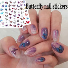 1pcs Mixed Butterfly Nail Sticker Nail Art Transfer Sticker Decal 3D Nail Decoration 2024 - buy cheap