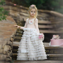 Puffy Baby Girl Dress Sleeve Flower Girl Dress For Wedding Party Ruffles Children Princess Dress Kids 2024 - buy cheap