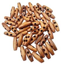 50 Pieces Olive Shape Wooden Toggles Buttons 2 Holes Sewing Buttons for Clothes Decor 2024 - buy cheap