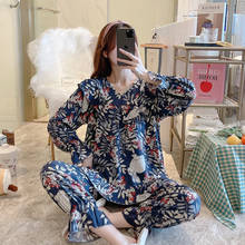 Новинка Весна 2021 милый и милый пижамный комплект в японском стиле комфортная Свободная Домашняя одежда большого размера для дам с кукольным воротником 2 шт. женская пижама 2024 - купить недорого