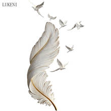 Light Luxury Feather Wall Hanging Modern Minimalist Living Room Sofa Background Wall Decoration Porch Restaurant Pendant 2024 - buy cheap