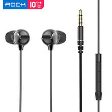 Rock In-Ear Zircon Stereo Earphone 3.5mm AUX Headset With Mic Balanced Immersive Bass Earphones for iPhone Sumsung Xiaomi 2024 - купить недорого