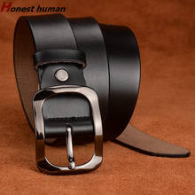 Luxury Designer 32mm Wide Genuine Leather Belts For Women Vintage Black Metal Pin Buckle Belt Jeans Pants Strap Female ceinture 2024 - buy cheap