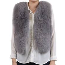 QIUCHEN PJ8015 Natural Fox Fur Vest 2019 New For Women Custom Real Fashion Model Style Covered Button Sleeveless Solid 2024 - buy cheap