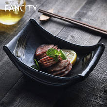 FANCITY-vajilla creativa de cerámica de estilo japonés para restaurante, plato de salmón sashimi, plato de hielo, plato en forma de barco 2024 - compra barato