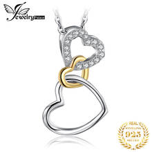 JewelryPalace Heart Love Knot 925 Sterling Silver Gold Cubic Zirconia Simulated Diamond Pendant Necklace for Women No Chain 2024 - buy cheap