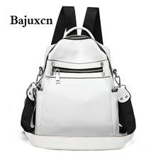 Brand soft PU leather large capacity ladies backpack new youth girl schoolbag designer ladies multifunctional travel bag white 2024 - buy cheap