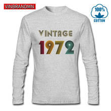 Camiseta manga longa vintage 1972, camiseta da moda para mulheres e homens, presente de aniversário 47th, namorada e papai 2024 - compre barato