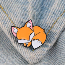 MD673 DMLSKY Cartoon Fox Animals Brooch Metal Badge Icon on The Backpack Pin Brooches for Clothing Jewelry Gift 2024 - buy cheap