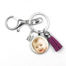 Personalizaciones de tu bebé, mamá, papá, abuelo, ser querido, regalo, foto, llavero redondo, foto personalizada, borla, regalo para miembros de la familia 2024 - compra barato