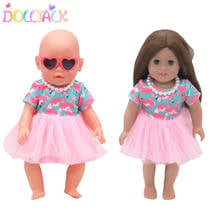 Новое модное платье, одежда для американской куклы 43 см, 18 дюймов, Zapf Bron Baby, кукла фламинго, аксессуары для одежды, игрушка в подарок 2024 - купить недорого