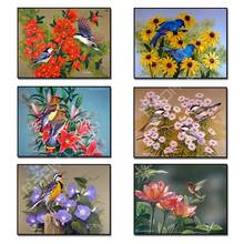 5D Diamond Painting Full Square/Round Diamond Embroidery Birds and Flowers Diamond Mosaic Picture Of Rhinestone Home Decor Gift 2024 - buy cheap