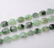 15x20mm Natural facetado Oval Cube verde Prehnites beads 15" 2024 - compra barato