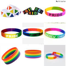 ЛГБТ браслет Радуга, гей кремниевый браслет бриллиантовые браслеты для женщин мужчин мальчиков девочек символ геев гордость мужские ювелирные изделия 2024 - купить недорого