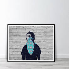 Banksy Boy With Face Scarf, arte de pared, lienzo impreso, Protest Revolution, manta de impresión para adolescentes con osos, arte callejero, póster de Graffiti 2024 - compra barato