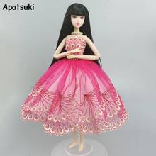 Hot Pink Feather Ballet Dress For Barbie Doll Outfits 1/6 Dolls Accessories Cute Dancing Costume 3-layer Skirt Clothes Toy 2024 - buy cheap