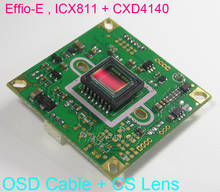 EFFIO-E 1/3 "Sony Super HAD CCD ICX811 датчик изображения CXD4140 камера видеонаблюдения PCB плата модуль + OSD кабель + CS Объектив 2024 - купить недорого
