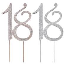 Diamante Rhinestone Number 18 Cake Topper For 18th Birthday Wedding Anniversary Party Decoration Supplies 2024 - buy cheap