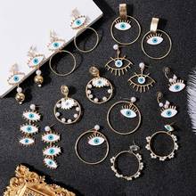 2019 New Fashion Gold Dripping Oil Evil Eye drop Earrings For Women Vintage blue red Statement Earring Party Earring Jewelry 2024 - buy cheap