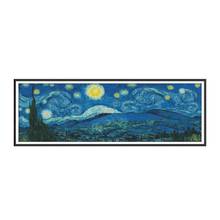 Звездная Ночная Панорама (Ван Гог), Набор для вышивки крестом aida 14ct 11ct, печать холсты стежков, вышивка ручной работы 2024 - купить недорого