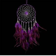 Purple Dreamcatcher Wind Chimes Indian Style Flower Feather Pendant Dream Gift Catcher Kids Room Decoration 2024 - buy cheap