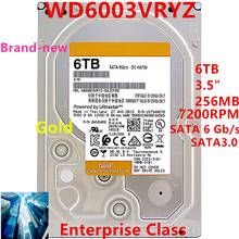 Новый оригинальный жесткий диск для WD Brand Gold 6 ТБ 3,5 дюйма SATA 6 ГБ/сек. 256 Мб 7200 об/мин для внутреннего жесткого диска для класса Enterprise HDD для WD6003VRYZ 2024 - купить недорого