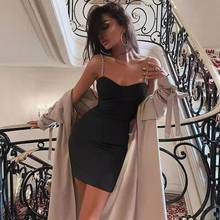 New Summer Women's Dresses 2021 Fashion Chain Slip Dress Sexy Club Style Black Red Color Mini Party Dresses Bodycon Robe Femme 2024 - buy cheap