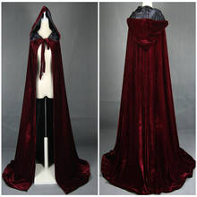 Velvet Wedding Bridal Hooded Cape Long Cloak Wedding Accessories Halloween Costume Bridal Wedding Shawl Cloak 2024 - buy cheap