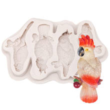 Yueyue sugarcraft molde de silicone para papagaio, molde para decoração de bolo, chocolate, pasta de goma 2024 - compre barato