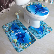3Pcs/set Bathroom Mat Set Flannel Anti-Slip Kitchen Bath Mat Carpet Modern Bathroom Rug Washable 3D Printed Carpet Toilet Mat 2024 - buy cheap