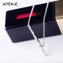 WYEAIIR Fresh Art Mini Bamboo Flute Zircon Simple 925 Sterling Silver Clavicle Chain Female Necklace 2024 - buy cheap