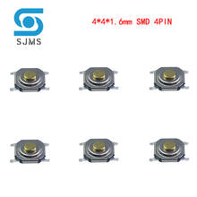 SJMS 100PCS Waterproof  Copper Pillar Tactile Push Button Switch 4x4X1.6 Micro Switch 4*4*1.6 mm mini Tact Switch SMD 4 Pin 2024 - buy cheap