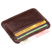 Luxury Real Cow Genuine Leather Card Holder Slim Business Id  Credit  Thin Small Wallet for Men holder Handmade 2024 - buy cheap