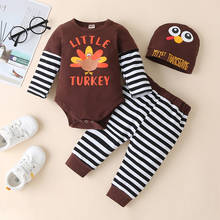 Conjunto de 3 piezas de ropa para bebé recién nacido, monos de algodón, pantalones y sombreros, trajes para correr, otoño y primavera 2024 - compra barato