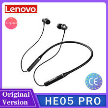 Lenovo-auriculares inalámbricos HE05X Blutetooth 5,0, dispositivo deportivo, a prueba de agua IPX5, con sonido HIFI, banda magnética para el cuello 2024 - compra barato