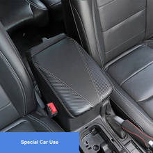 QHCP Car Armrest Box Cover Trims Microfiber Leather Carbon Fiber Style Black For Jeep Wrangler JL 2018 2019 Interior Accessories 2024 - buy cheap