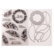 Feather Leaves Metal Cutting Dies and Stamps DIY Scrapbooking Card Stencil Paper Cards Album Decoration Paper Cards Decor 2024 - buy cheap