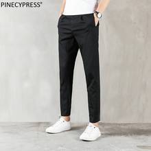 Men ANKLE Length Trousers 98% Cotton 2% Spandex Summer Breathable Thin Soft Grey Black Slim Male Young Man Pencil Ninth Pants 2024 - buy cheap