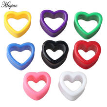 Miqiao 2pcs New Product Heart-shaped Ear Expander Hot Selling Acrylic Ear Expander 5mm-12mm Exquisite Body Piercing Jewelry 2024 - buy cheap