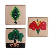 Montessori 3 Botany Puzzles Flashcards (tree, Leaf And Flower) 2024 - buy cheap